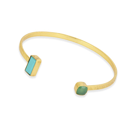 Palma Gemstone Bangle Turquoise & Green