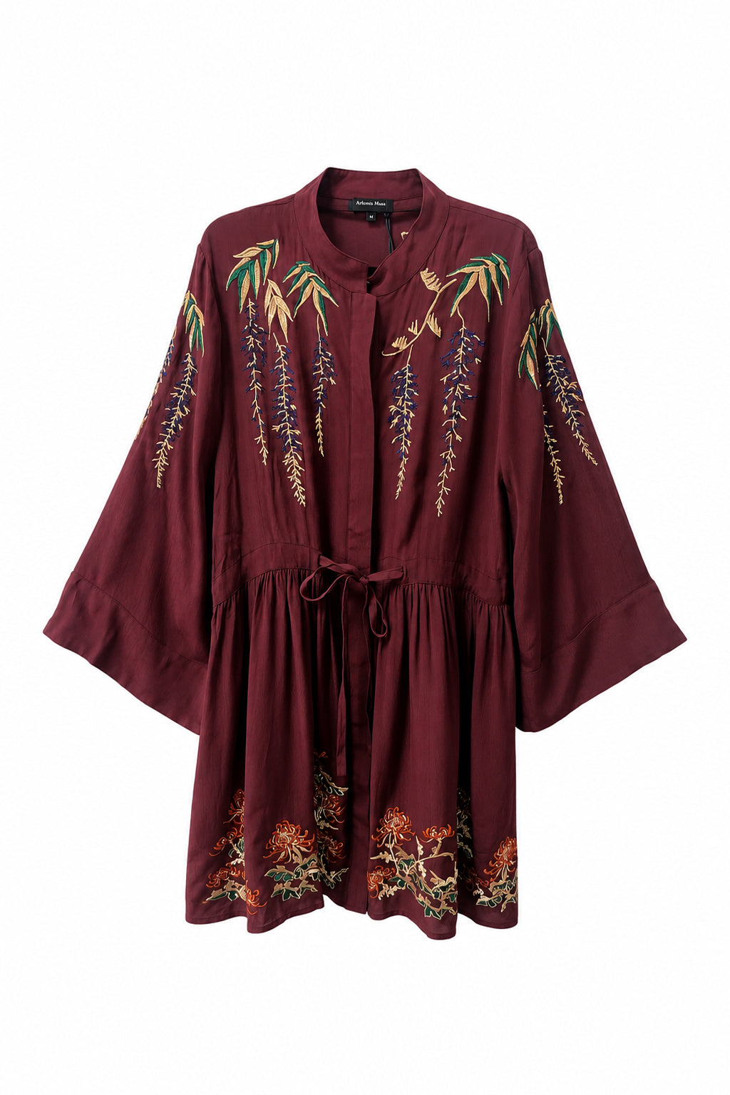 Metallic Wisteria Embroidery Crepe Selene Dress