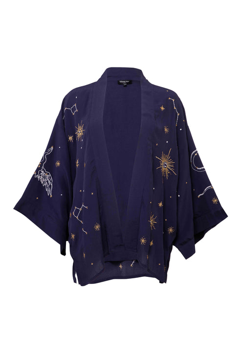 Cosmos Cropped Kimono in Green